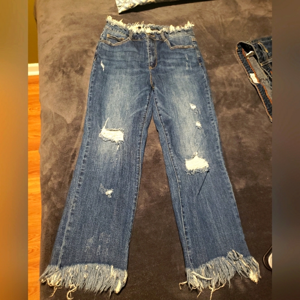 Risen Frayed Jeans waist 30, size 11